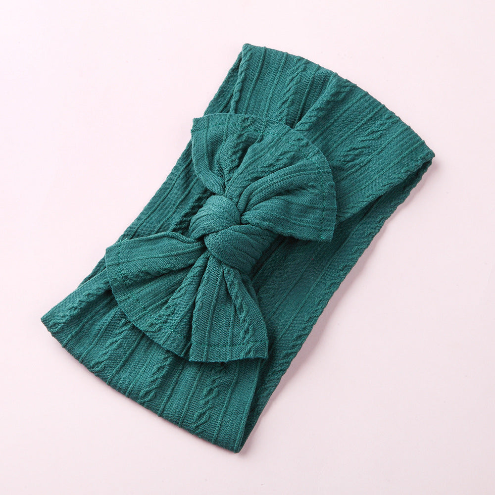 Wholesale Nylon baby elastic jacquard wide bow headband